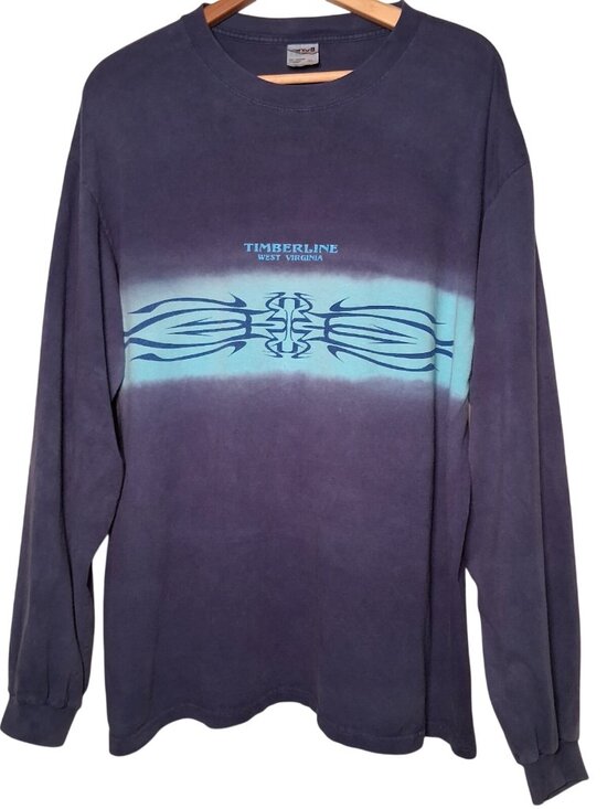 Anvil Other - Vintage Y2K Timberline West Virginia Shirt XL Blue Tie Dye Ski Resort Snowboard